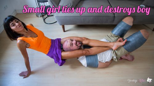 Small Girl Ties Up and Destroys Boy