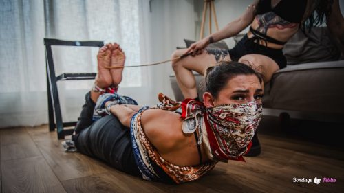 Leather Intruder Bound with Scarves